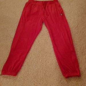FILA red velour jogger
